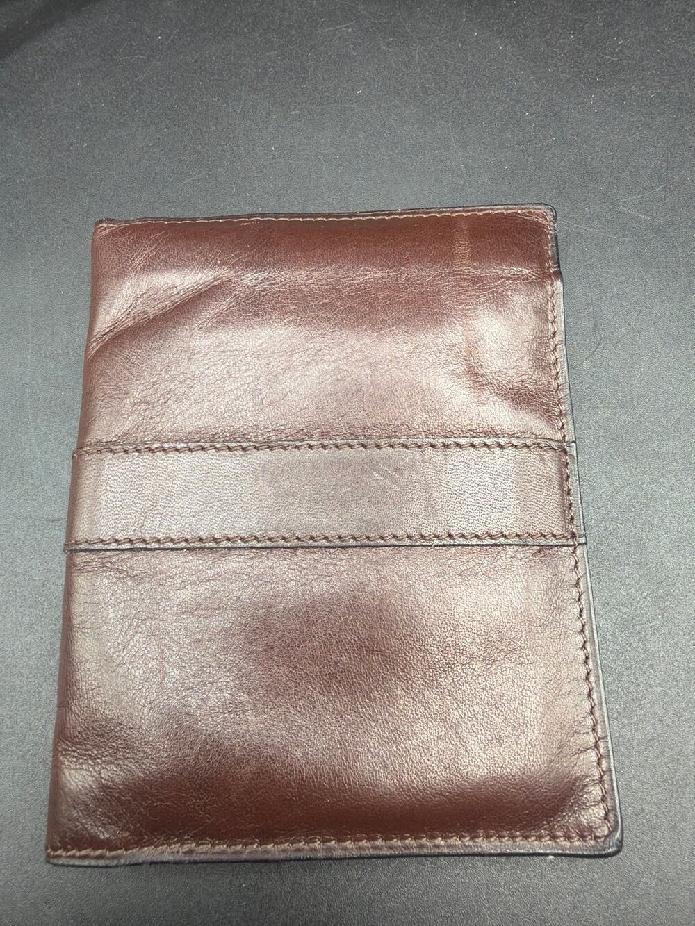 Brown Genuine Leather Bifold Credit Card Wallet Slim Pocket Organizer Unbranded
